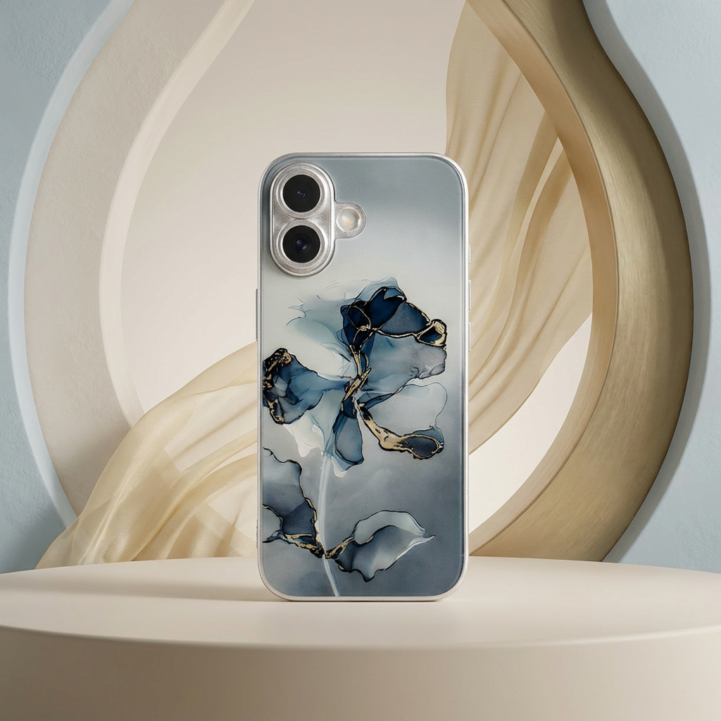 BLUE WITH FLOWER